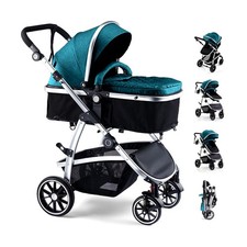 Baby Stroller, 2-in-1 Reversible Toddler Seat with Bassinet Mode, Foldable In...