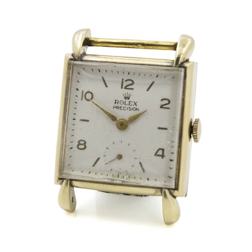 Men's Vintage Rolex Precision Square 26mm Case Arabic Dial Watch Head #W216824-1