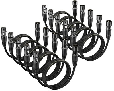 10 PCS XLR Cables 1.5 Ft Male To Female Mic Cable 3-Pin Balanced Shielded Kit