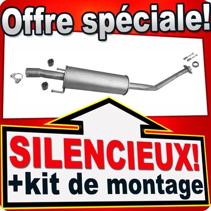 Silencieux intermédiaire Toyota Corolla 04-06 en acier aluminisé renforcé anti-corrosion