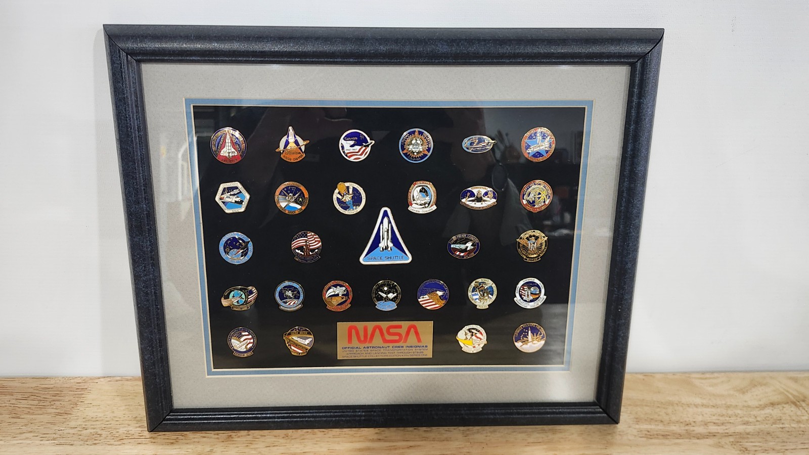 Rare Framed Collection Of Nasa Iofficial Astronaut Crew Insignia Pins-Series 1