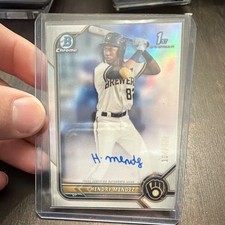 Topps 2022 Bowman Chrome Hendry Mendez Brewers Auto Refractor /499 CPA-HM