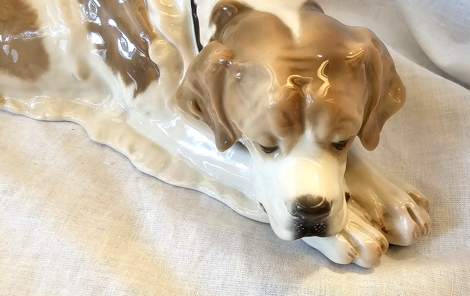 Rosenthal Germany St. Bernard Dog Figurine Lying EUC