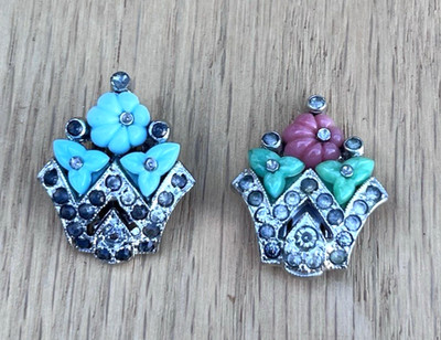 Antique Trifari KTF Fruit Salad Dress Fur Cip Brooch Pin Lot Tutti Frutti 1''