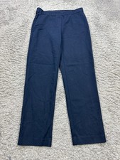 J Jill Pants Women 4 Petite Navy Blue Pull On Mid Rise Stretch Career Trousers