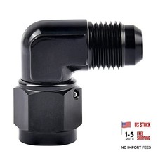 Female to Male Flare Swivel Fitting Adapter Aluminium Black 8AN 90 Degree