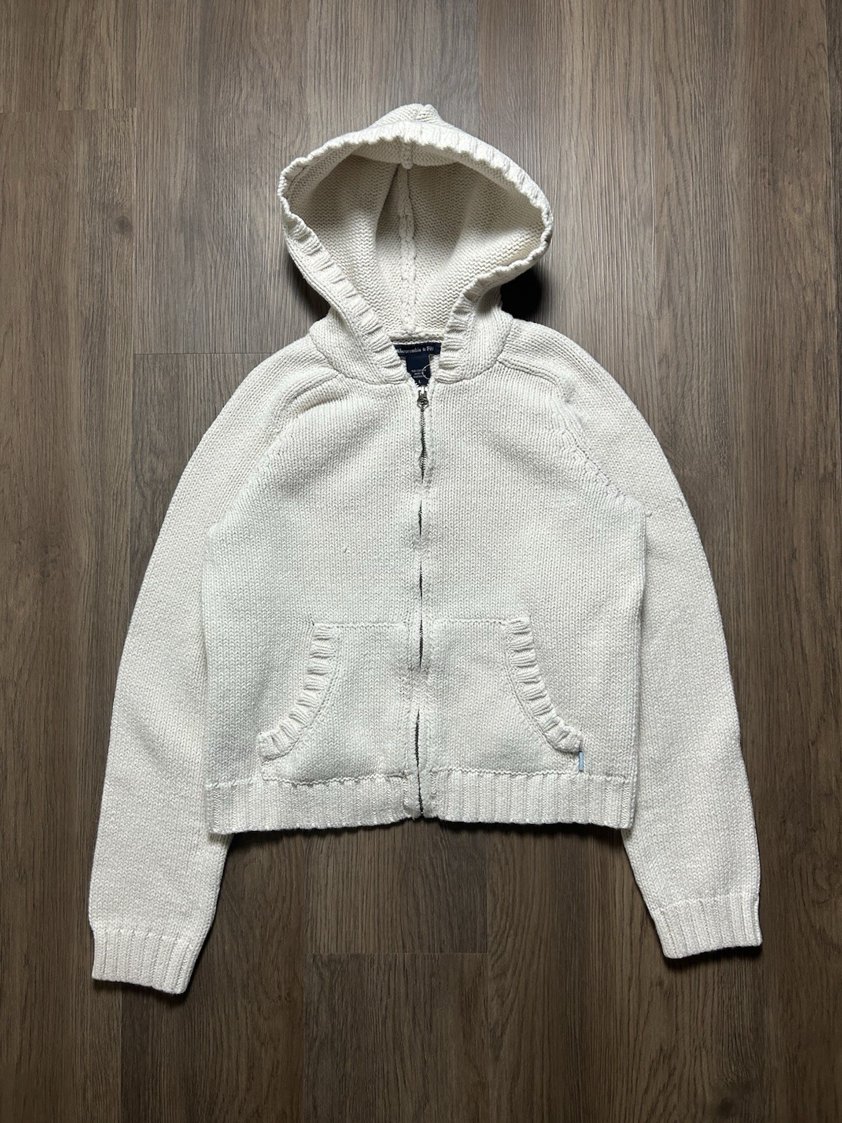 Rare Y2K Abercrombie & Fitch Women’s Knit Zip Up Hoodie Size Large