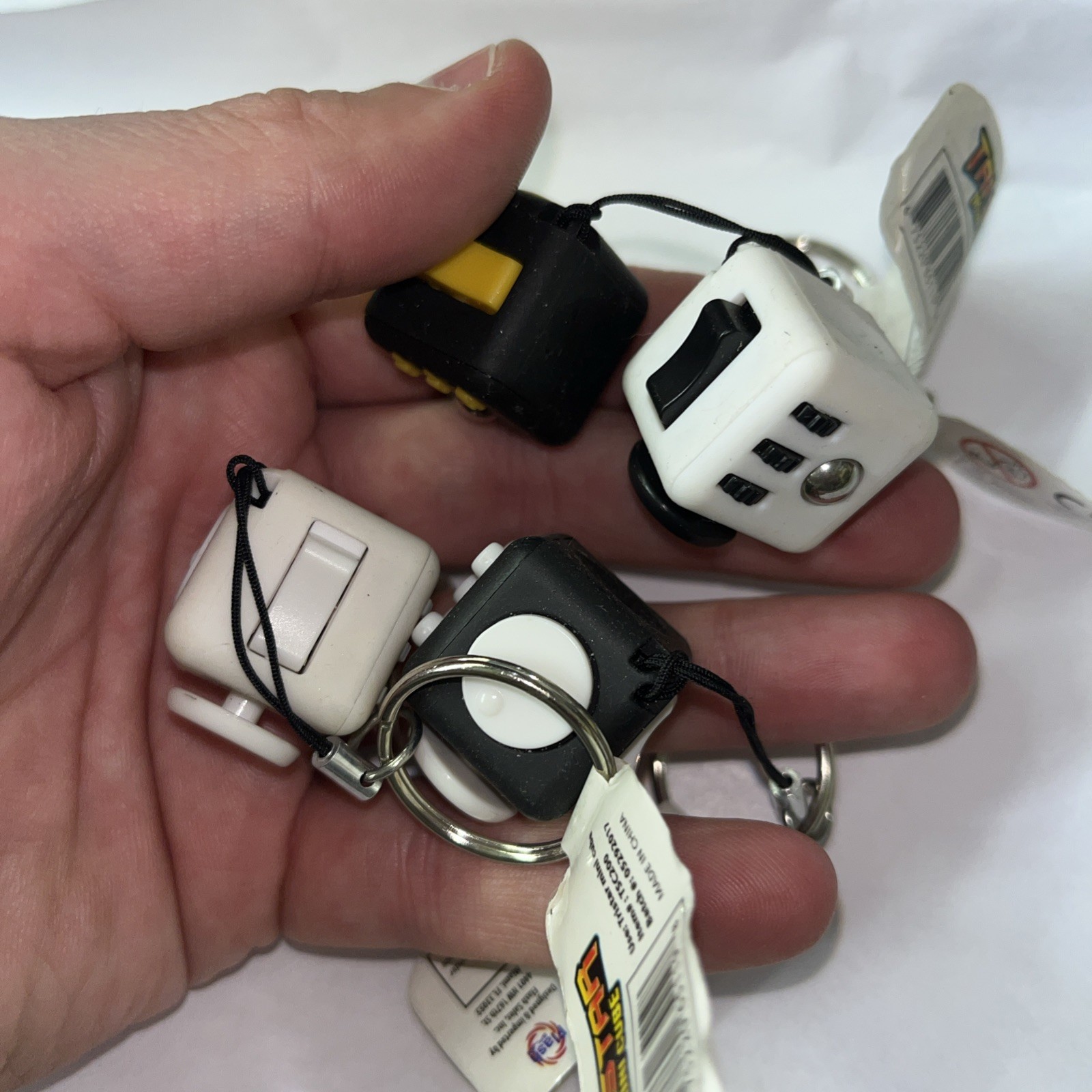 Lot Of 4 Mini Fidget EDC Cube Stress Anxiety Relief Desk Toys - See Desc.