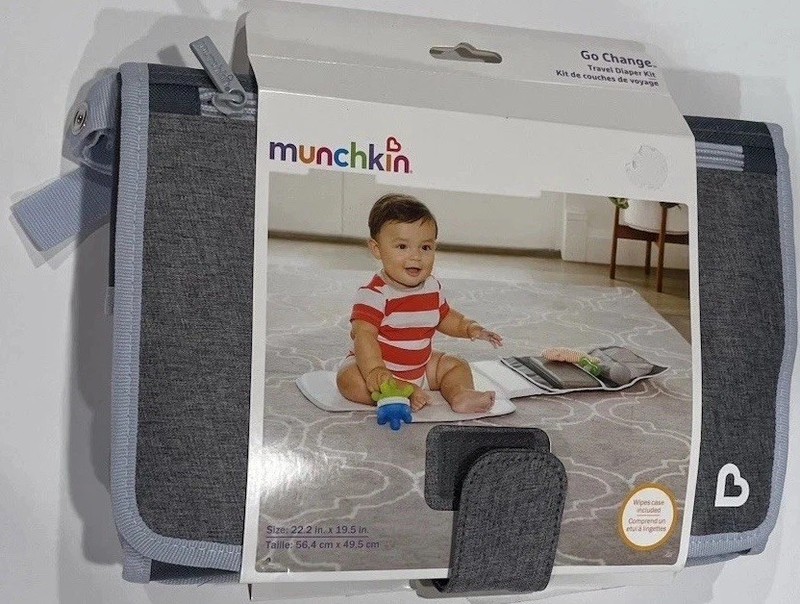 Munchkin Go Change Portable Diaper Changing Kit with Changing Pad and Wipes Case