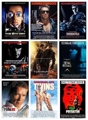 ARNOLD SCHWARZENEGGER MOVIE FILM POSTERS - Terminator/Predator/Commando C
