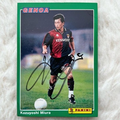 Panini Kazuyoshi Miura Genoa 95 Serie A Autographed Card Japan National Team