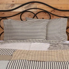 Farmhouse Standard Ticking Stripe Pillow Case Set of 2 Bedroom Decor VHC Brands