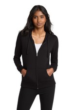 District DT2100 Women's Fitted Jersey Full-Zip 4.4oz Hoodie Long Sleeve