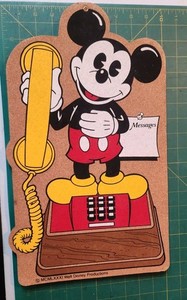 Vtg Walt Disney Prod. Cork Message Board Classic Mickey Mouse Phone 1981 18”x10”