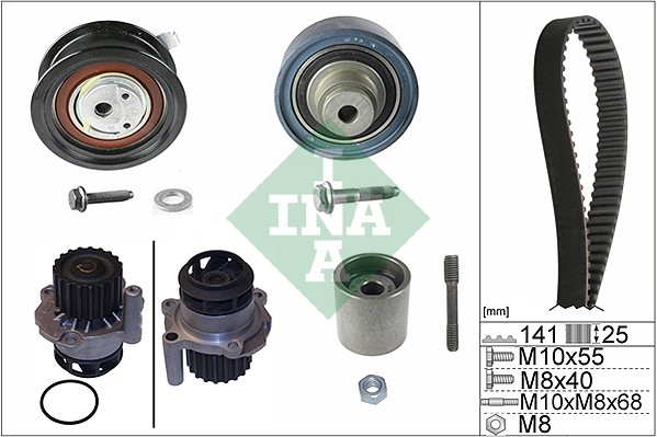 1X Ina 530 0361 30 Wasserpumpe + Zahnriemensatz FüR Vw Skoda Seat-image