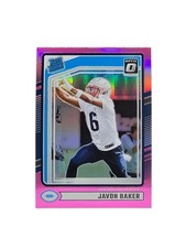 Javon Baker 2024 Donruss Football RATED ROOKIE PINK OPTIC PREVIEW #353 Patriots 