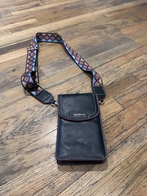 Baellerry Black Crossbody Cellphone Bag w/Detachable Guitar Strap Pre Owned