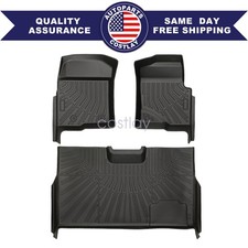 For 2010-2014 Ford F-150 Super Crew Cab Front2nd Tpe Floor Mats Liner Anti-slip