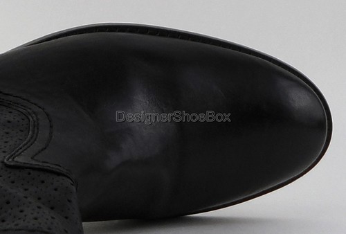 $328 FRYE MELISSA Black Perforated Leather Designer Boots MISSMate L 7.5 R 7 - Picture 4 of 4