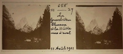 Stereo Foto Glasplatte B013 Grasleiterhütte Grasleiten Tal Rosenthal 