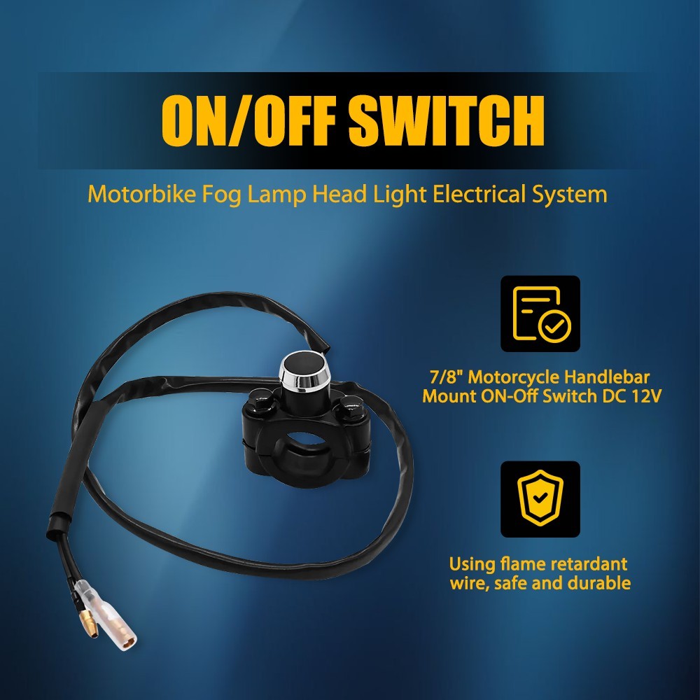 Motorcycle Handlebar Control Switches With Wiring Harness Kit High Quality Black