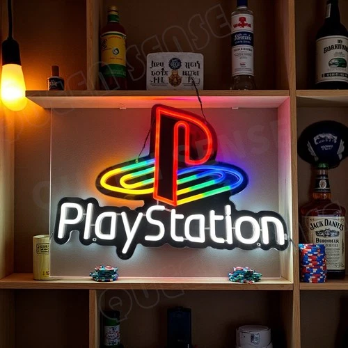 Playstation Game LED Neon Sign With Dimmer USB Powered Adjustable Light