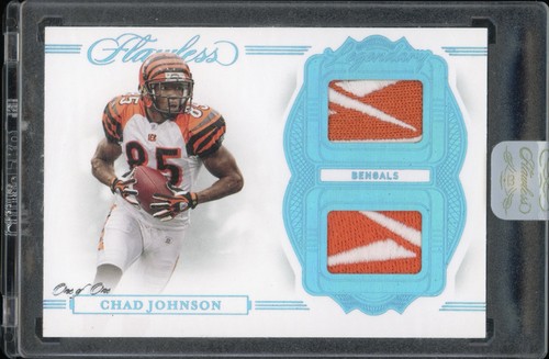 2020 Panini Flawless CHAD JOHNSON Legendary Materials PLATINUM 1/1 Reebok LOGO