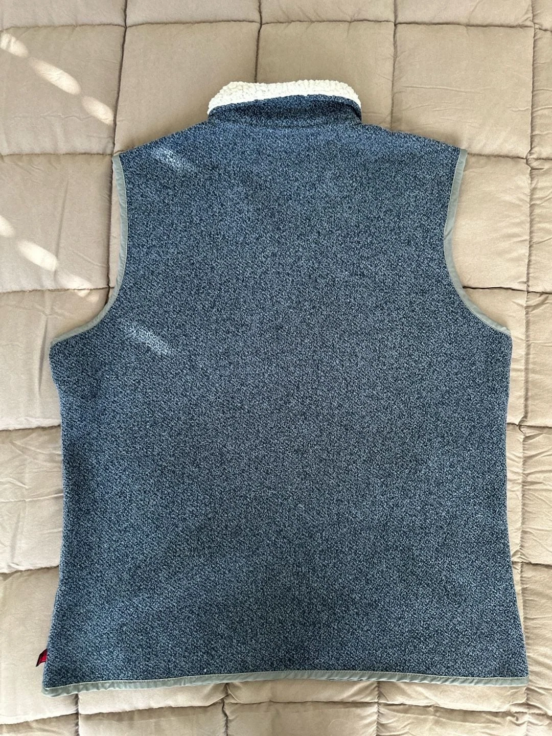 Woolrich Mens Fleece Vest Size XL Indigo Blue Heather Sherpa Collar 18408 image 9