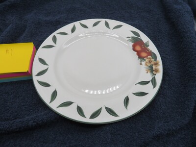 WSP Cades Creek Stoneware Dinner Plates Apples, Green Leaves & Flowers 10-1/2''