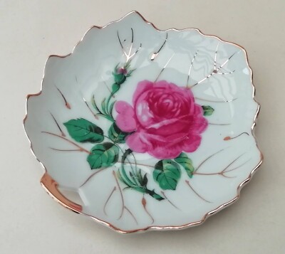 Vintage Nasco Japan Rosa Rose Schmuck Schale