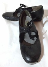 VINTAGE GIRLS BLACK DANCE COSTUME TAP SHOES BLUEBIRD GALLENKAMP SCHIFF SHOES