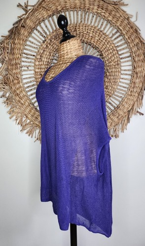 Helmut Lang Purple Asymmetrical Hem One Sleeve Loose Knit Size S - Picture 3 of 9