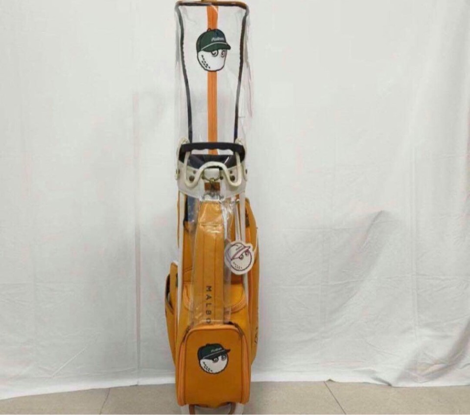 Malbon Golf Caddie Bag Yellow 2 with Hood Cover Outlet NEW Ships from
