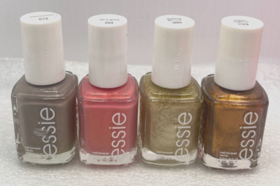 essie Nail Polish Bundle -Mochacino, Let It Glow, Getting Groovy, Leggy Legend