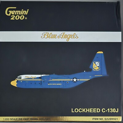RARE Gemini 200 US Marines Blue Angels Lockheed C-130J Fat Albert Display Model