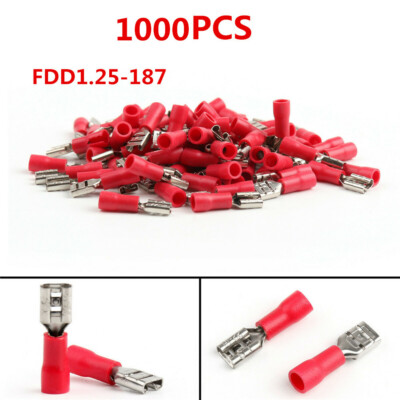 1000PCS FDD1.25-187 Insulated Spade Wire Connector Electrical Crimp  Terminal | eBay FDFD2-187 FDFD2.5-187 Female Insulated Electrical Crimp Terminal f