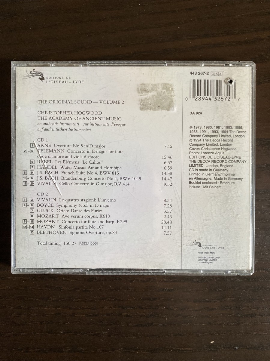Christopher Hogwood - The Original Sound, Vol. 2 CD Set - L Christopher Hogwood - The Original Sound, Vol. 2 CD Set - L