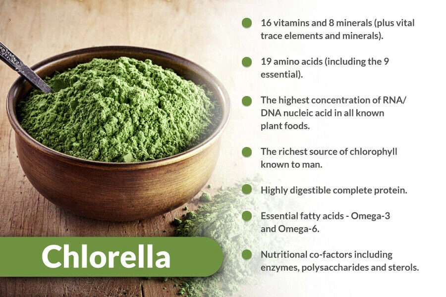 Comprimidos orgánicos de Chlorella Broken Cell 3000 mg por porción, 250 comprimidos Foto 2 de 4