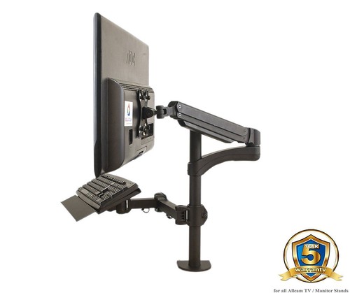GW12KBT Height-adjustable Workstation Gas Monitor Arm Stand w/ Keyboard Tray - Picture 4 of 5