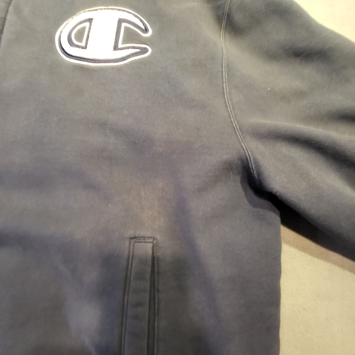 Champion Varsity Jacket Mens 3XL Navy Letterman Quilt Lined Snap