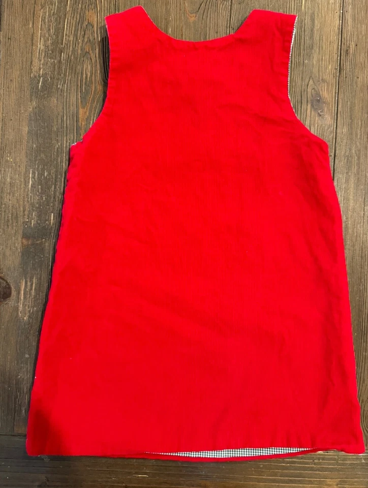 Vestido de férias Beaux et Belles 4 bonecos de neve veludo vermelho preto branco xadrez - Imagem 3 de 4