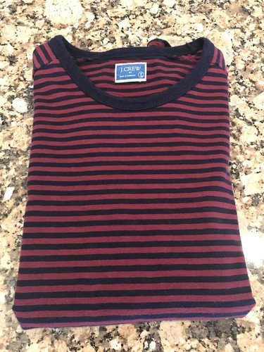 Long Sleeve Striped Shirt Red Navy Blue 