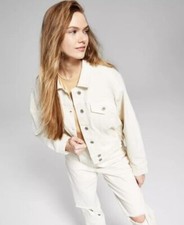 BONE WASH Women's Cropped Denim Jacket, XS