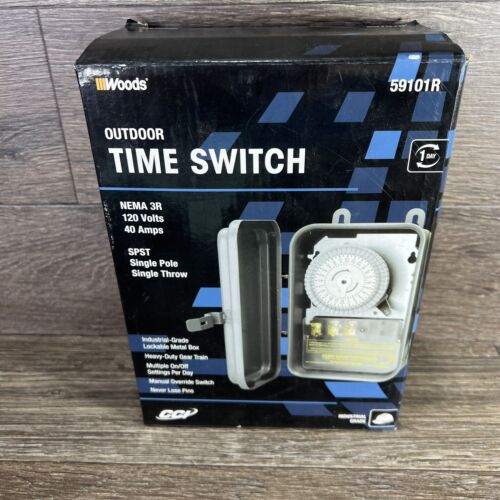 Woods 59101RWD Outdoor 24-Hour Heavy Duty Mechanical Time Switch 120V/40 SPST -
