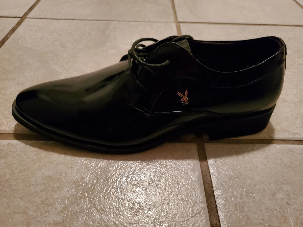 PLAYBOY Mens Black Pointy Toe Dress Shoes Size 9