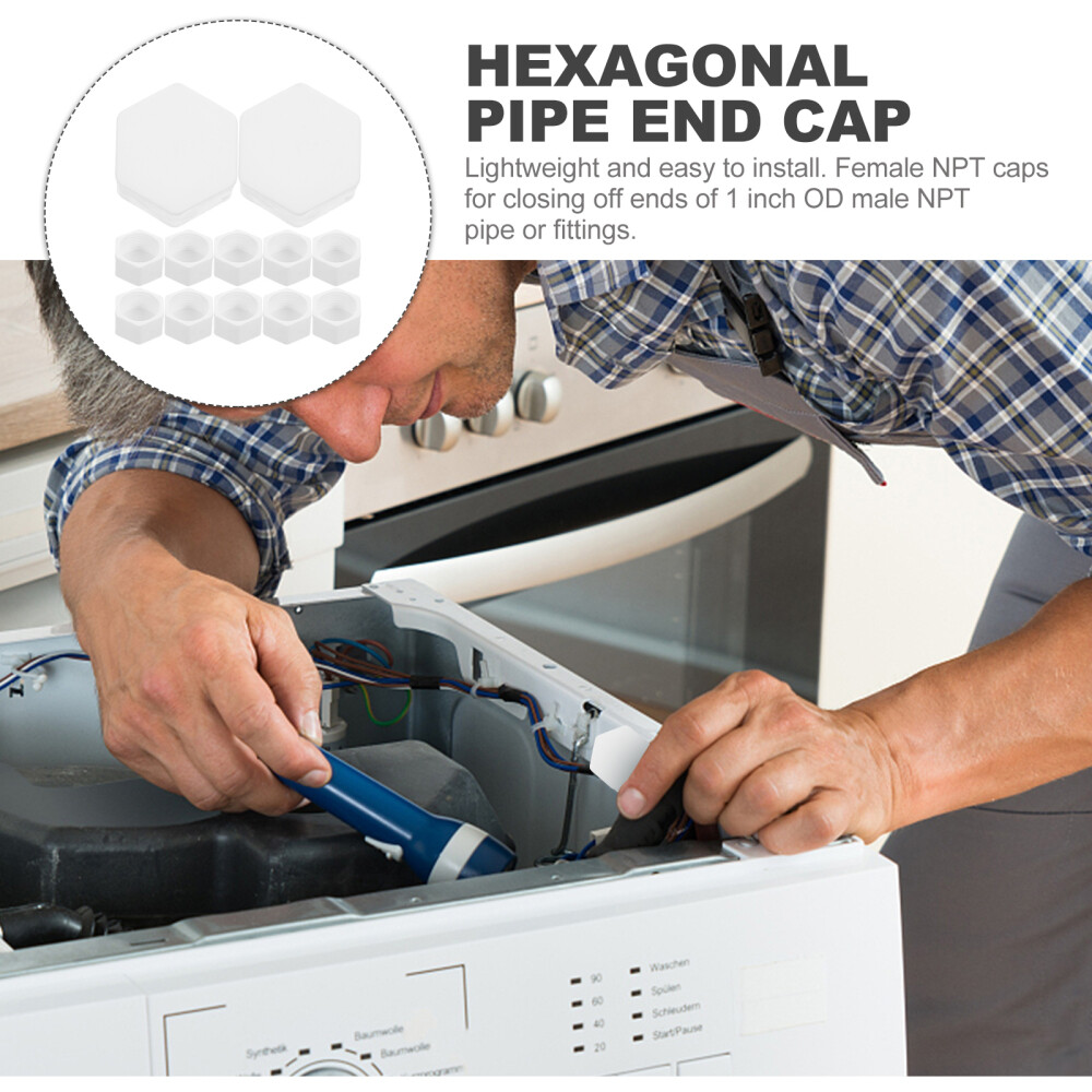 40 pcs Pipe Plug 1 Inch Hexagonal Pipe End Cap Water Line End Cap Pipe