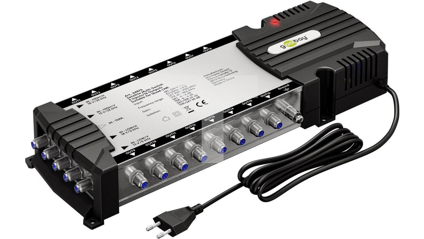 Sat multiswitch 5 inputs/16 outputs, 64876 /T2UK