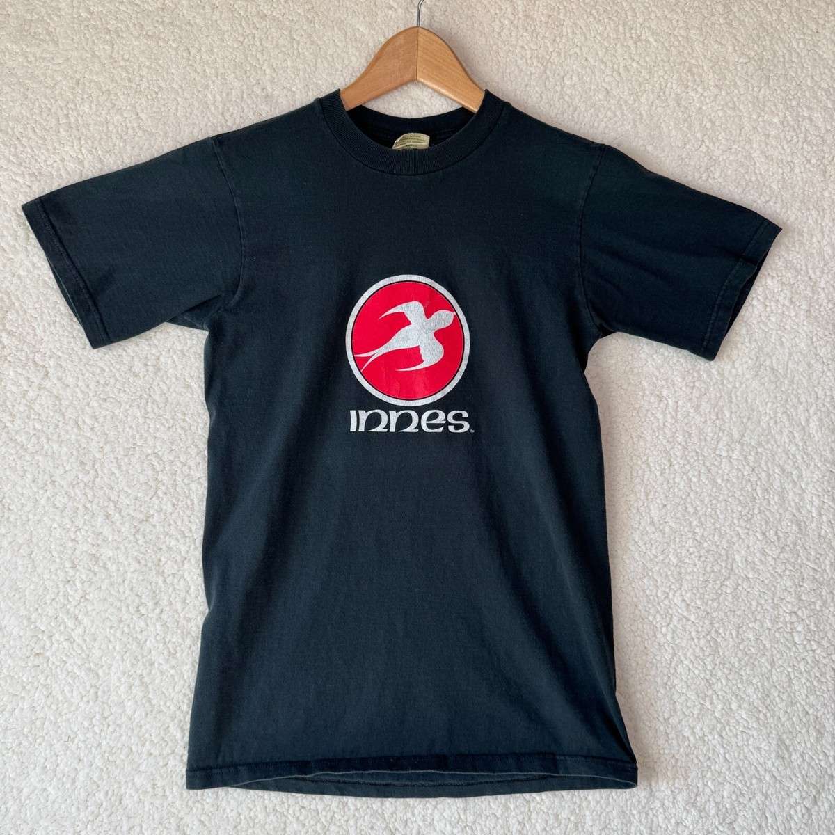 90-00s Innes Skateboardイネス Tシャツ L相当 ブラック Vintage 90s Innes Skate T Shirt Skateboard Logo Distressed Black