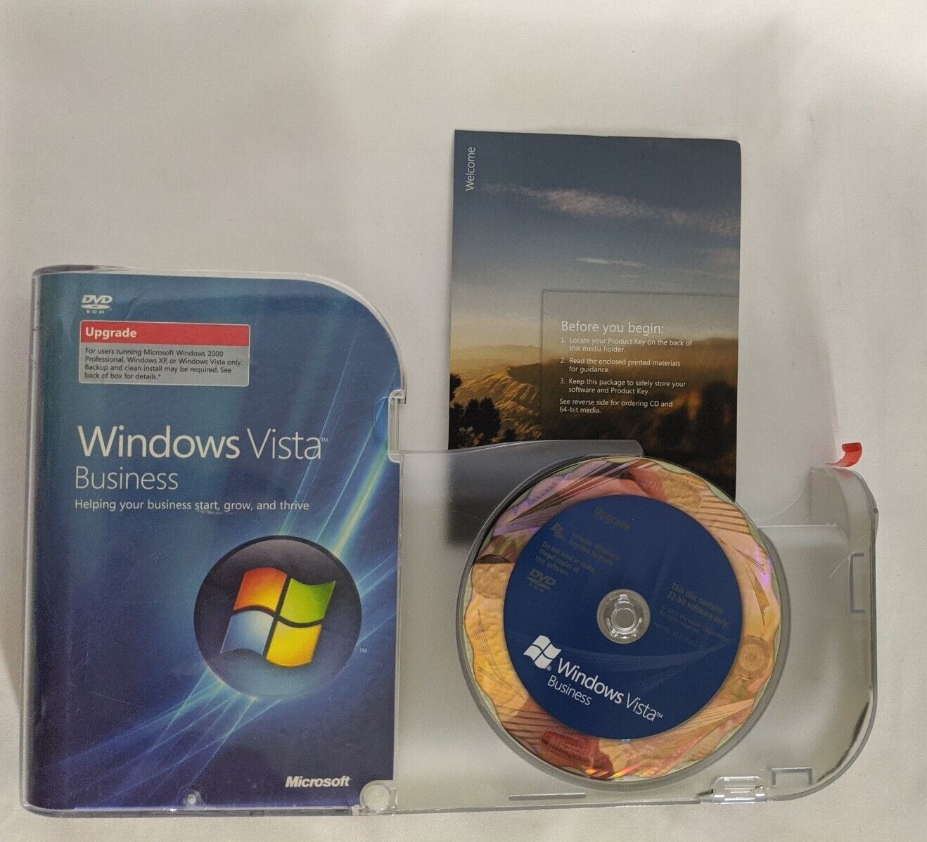 Microsoft Windows Vista Anytime Upgrade Disc w/ Case and Booklet 32 Bit