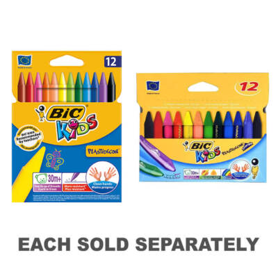 Bic Kids Plastidecor Sharpenable Vivid Crayons Crayons Pack of 12 Ages 3+ and Up